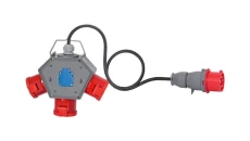 Rozdzielnica POLYBOX - gniazda 3x32A 5p, 230V, przewód OPD 5x4mm2 - 5m z wtyczką 32A 5p
