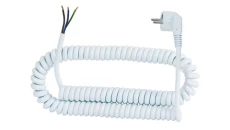 Przewód spiralny - wtyczka kątowa 05VVH8-F - 3x1,5mm2 - 5m - biały