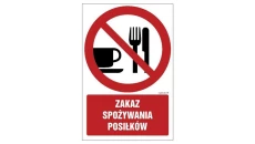 ZNAK - GC024 Zakaz spożywania posiłków 35 x 52,5 cm KS - Folia podłogowa foto.