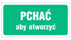ZNAK - AC032 Pchać aby otworzyć 30 x 10 cm FN - Folia samoprzylepna
