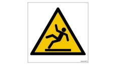 ZNAK - GE009 Niebezpieczeństwo poślizgnięcia się 15 x 15 cm TS - Płyta TD foto.