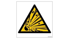 ZNAK - GD002 Ostrzeżenie przed niebezpieczeństwem wybuchu 20 x 20 cm TS - Płyta TD foto.