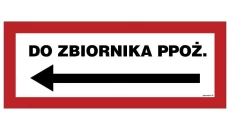 ZNAK - BC135 Do zbiornika ppoż. w lewo 36 x 14 cm FN - Folia samoprzylepna