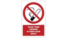 ZNAK - GC082 Palenie tytoniu zabronione na terenie całego obiektu 10 x 15 cm KN - Folia podłogowa