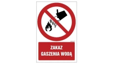 ZNAK - GC090 Zakaz gaszenia wodą 50 x 75 cm KS - Folia podłogowa foto.