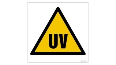 ZNAK - GE023 Uwaga! Promieniowanie ultrafioletowe 35 x 35 cm TS - Płyta TD foto.