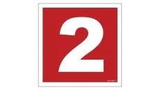 ZNAK - BC022 Liczba 2 20 x 20 cm PN - Płyta 1mm