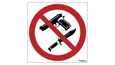 ZNAK - GB052 Zakaz wnoszenia broni 20 x 20 cm KS - Folia podłogowa foto.