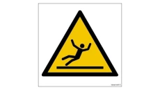 ZNAK - GD011 Ostrzeżenie przed śliską powierzchnią 25 x 25 cm TS - Płyta TD foto.