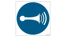 ZNAK - GJ029 Nakaz używania sygnału dźwiękowego 10 x 10 cm PN - Płyta 1mm
