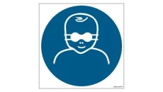 ZNAK - GJ025 Nakaz ochrony oczu dzieci nieprzejrzystymi okularami ochronnymi 35 x 35 cm PN - Płyta 1mm