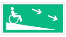 ZNAK - AC080 Droga ewakuacyjna dla niepełnosprawnych prawostronna 80 x 40 cm TS - Płyta TD foto.