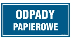 ZNAK - OA105 Odpady papierowe 30 x 15 cm PN - Płyta 1mm