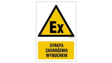 ZNAK - GF064 Strefa zagrożenia wybuchem 15 x 22,5 cm PN - Płyta 1mm
