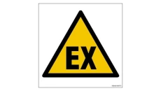 ZNAK - GE010 Ostrzeżenie przed atmosferą wybuchową 20 x 20 cm FS - Folia samoprzylepna foto.