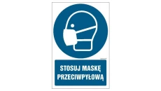 ZNAK - GL018 Stosuj maskę przeciwpyłową 15 x 22,5 cm FS - Folia samoprzylepna foto.