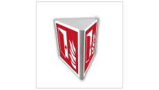 ZNAK - BF807 Drzwi przeciwpożarowe (3D dościenny) 15 x 15 cm PN - Płyta 1mm