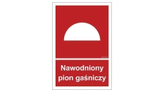 ZNAK - BC046 Nawodniony pion gaśniczy 10 x 14,8 cm FN - Folia samoprzylepna