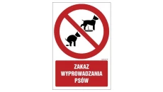 ZNAK - GC071 Zakaz wyprowadzania psów - opakowanie 10 sztuk 5 x 7,5 cm PS - Płyta 1mm foto.