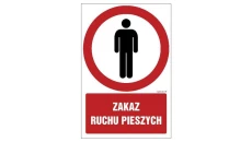 ZNAK - GC083 Zakaz ruchu pieszych 10 x 15 cm TS - Płyta TD foto.