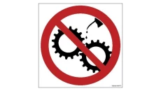 ZNAK - GB030 Zakaz smarowania urządzeń w ruchu 35 x 35 cm KS - Folia podłogowa foto.