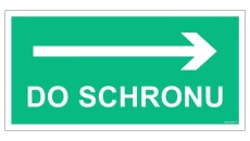 ZNAK - AC082 Do schronu w prawo 60 x 30 cm KS - Folia podłogowa foto.