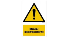 ZNAK - GF001 Uwaga niebezpieczeństwo - opakowanie 10 sztuk 5 x 7,5 cm KS - Folia podłogowa foto.