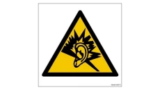 ZNAK - GE002 Ostrzeżenie przed silnym hałasem 35 x 35 cm PS - Płyta 1mm foto.