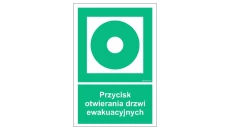 ZNAK - AC073 Przycisk otwierania drzwi ewakuacyjnych 25 x 37,5 cm PS - Płyta 1mm foto.