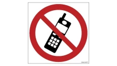 ZNAK - GB017 Zakaz używania telefonów komórkowych 15 x 15 cm TS - Płyta TD foto.