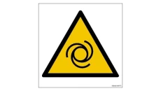 ZNAK - GD018 Ostrzeżenie przed automatycznym uruchamianiem się 50 x 50 cm PN - Płyta 1mm