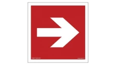 ZNAK - BA011 Kierunek do miejsca rozmieszczenia sprzętu pożarniczego lub urządzenia ostrzegającego 10 x 10 cm PS - Płyta 1mm fot