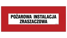 ZNAK - BC122 Pożarowa instalacja zraszaczowa 54 x 21 cm FS - Folia samoprzylepna foto.