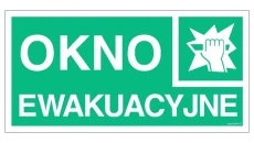 ZNAK - AC007 Okno ewakuacyjne 60 x 30 cm PS - Płyta 1mm foto.