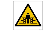 ZNAK - GD019 Ostrzeżenie przed zgnieceniem bocznym 10 x 10 cm TS - Płyta TD foto.