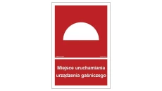 ZNAK - BB003 Miejsce uruchamiania urządzenia gaśniczego 10 x 14,8 cm PN - Płyta 1mm