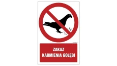 ZNAK - GC078 Zakaz karmienia gołębi 35 x 52,5 cm FN - Folia samoprzylepna