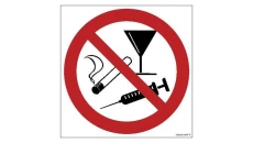 ZNAK - GB050 Zakaz stosowania używek 35 x 35 cm KS - Folia podłogowa foto.