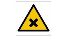 ZNAK - GE027 Substancja szkodliwa lub drażniąca - arkusz 12 naklejek 5 x 5 cm FS - Folia samoprzylepna foto.