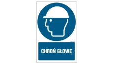 ZNAK - GL004 Chroń głowę 15 x 22,5 cm KS - Folia podłogowa foto.