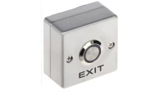 Natynkowy metalowy przycisk wyjścia z napisem EXIT ze stali nierdzewnej z podświetleniem LED Fox W53LED