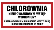ZNAK - OA165 Chlorownia ... 60 x 30 cm FN - Folia samoprzylepna