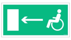 ZNAK - AC010 Wyjście ewakuacyjne dla niepełnosprawnych w lewo 60 x 30 cm PS - Płyta 1mm foto.