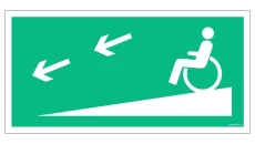 ZNAK - AC079 Droga ewakuacyjna dla niepełnosprawnych lewostronna 30 x 15 cm KS - Folia podłogowa foto.