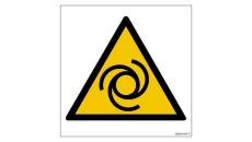 ZNAK - GE008 Uwaga próżnia 15 x 15 cm FN - Folia samoprzylepna