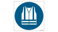 ZNAK - GJ015 Nakaz stosowania kamizelki odblaskowej 25 x 25 cm PN - Płyta 1mm