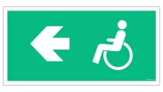ZNAK - AC058 Kierunek ewakuacji dla niepełnosprawnych w lewo 30 x 15 cm KS - Folia podłogowa foto.