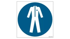 ZNAK - GJ010 Nakaz stosowania odzieży ochronnej 10 x 10 cm PS - Płyta 1mm foto.