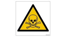 ZNAK - GD016 Ostrzeżenie przed materiałami toksycznymi 35 x 35 cm FS - Folia samoprzylepna foto.