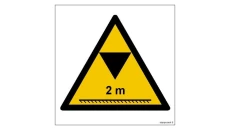 ZNAK - GE026 Uwaga - ograniczenie wysokości 50 x 50 cm PS - Płyta 1mm foto.